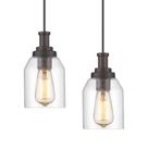 Luminária pendente zeyu Farmhouse Industrial ZG33M1L-2 ORB, pacote com 2