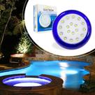 Luminária Piscina Led Smd Ø80mm 18w Luz 6500k acabamento Azul St1076
