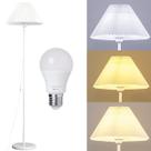 Luminária Piso Chão Coluna 148cm Metal Gimpo KJTD-720-BRANCO + Lâmpada 9W LED Bivolt
