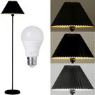 Luminária Piso Chão Coluna 148cm Metal Gimpo KJTD-720-PRETO + Lâmpada 9W LED Bivolt