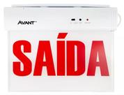 Luminária Placa de Saída Luz de Emergência 1W 30 Lúmens Bivolt Avant Branco