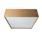 Luminária Plafon Caroá Bivolt E27 Quadrado 30cm - Freijó