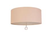 Luminária Plafon Com Cristal Cúpula Rosa 30x15 2e27 Bivolts