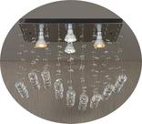 Luminária Plafon Cristal Legítimo Com Base Inox Espelhada