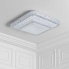 Luminária Plafon Cristal Quadrado LED Moderno Teto Luxo Luminária Plafon Cristal Quadrado LED Moderno Teto Luxo