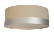 Luminária Plafon Cúpula Cáqui Com Detalhe Prata 40x15 2-e27