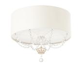 Luminária Plafon Infantil Coroa Cúpula Branco 30X15 2E27