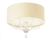 Luminária Plafon Infantil Coroa Cúpula Crú 40X15 2E27