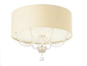 Luminária Plafon Infantil Coroa Cúpula Crú 50X15 3E27