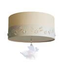 Luminária Plafon Infantil Fadas Cúpula Crú 30x15 2E27