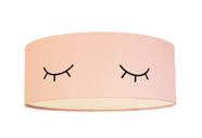 Luminária Plafon Infantil Olhinho Cúpula 50x15 3e27 Rosa