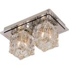 Luminária Plafon Inox 2 Luzes 21,9x12,5cm Frost GPFT2102IXPF Bronzearte