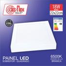 LUMINARIA PLAFON LED QUADRADA 6500k 18W 110 / 220V DE SOBREPOR BRANCA , CAIXA 20 UNDS. Cod.68.011
