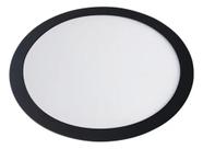Luminaria Plafon Painel Led Borda Preto 18w Redonda 22cm Bivolt 3000k Branco Quente Startec