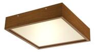 Luminária Plafon Quadrado Madeira 60x60 De Sobrepor Teto