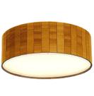 Luminária Plafon Redondo Madeira 20 Cm para sala Casa Lustre louro freijó