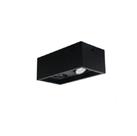 Luminária Plafon Retangular 2 Lamp. Preto - Metaldomado