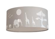 Luminária Plafon Safari Savana Cúpula Tecido 30x15cm SKU 5832