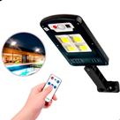 Luminária Poste Externa Solar 4 LEDs Sensor E Controle Remoto Uso Externo