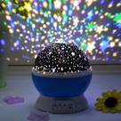 Luminária Projetor de Estrelas Galaxy Abajur Luz Noturna Rotativa Giratória Globo 360 USB Mesa Quarto Infantil Criança Azul Teto Estrelado Galáxia