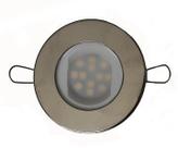 Luminária Redonda LED Inox 12/24V Branco Quente