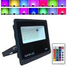 Luminária Refletor Holofote De Leds Luz RGB Colorida 100W Com Controle Remoto Suporte Ajustável Para Teto, Parede, Piso