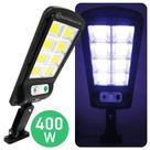 Luminária Refletor Solar Parede 400w Cob Sensor Presença Bateria Lítio 18650 LKY0035