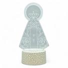 Luminária Rgb Nossa Senhora Floral Delicada Base Branca 19cm