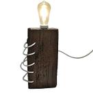 Luminária Rústica Mesa Madeira Demolição E27 Bivolt 30x15cm