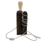 Luminária Rústica Mesa Madeira Demolição E27 Bivolt 32x15cm