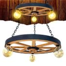 Luminária Rustica Roda De Carroça Pendente Lustre De Teto 3 Bocal 50cm Diâmetro 110/220V