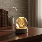 Luminária São Miguel Arcanjo Led Bola De Vidro Cabo USB