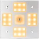 Luminária Sea-Dog Square LED Mirror Light White Blue Dimmer Luminária Sea-Dog Square LED Mirror Light White Blue Dimmer
