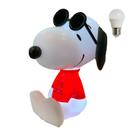 Luminária Snoopy Joe Cool Cachorro Charlie Brown com Lâmpada LED Luminária Snoopy Joe Cool Cachorro Charlie Brown com Lâmpada LED