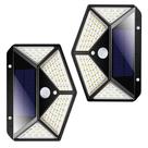 Luminaria Solar 100 Leds Sensor Movimento 3 Funçoes Iluminaçao Kit 2 Uni Detector Presença Luz Segurança Rua Casa Ambiente