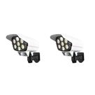 Luminaria Solar 2 Unid Camera Falsa Sensor de Proximidade 77 Leds 3 funções