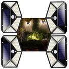 Luminaria Solar Andarela 100 Leds 4 Unid Iluminaçao Rua Casa Parede Segurança A prova dagua Resistente Luz Externa Economica