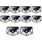Luminaria Solar Arandela Kit 10 Uni 100 Leds Iluminaçao Rua Casa Parede Segurança