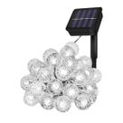 Luminária Solar Bola de Natal PiscaPisca Prata ZON 6000K Automática para Decoração de Jardim em LED