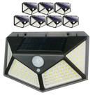 Luminária Solar Branco Quente 100 Led Sensor Presença 8 Unidades Spot Balizador Parede 3 Funções Lampada