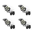 Luminaria Solar Camera Dummy 4 unidades Falsa 30w Controle e Sensor de movimento