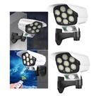 Luminaria Solar Camera Falsa Sensor Movimento Controle Detecta Presença Kit 2 Uni 77 Leds 3 Funçoes Casa Segurança Garagem Jardim Luz Iluminaçao Exter