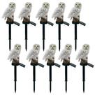 Luminaria Solar Coruja Kit 10 Uni Decoraçao Iluminaçao Led Rua Casa Quintal Varanda Jardim Enfeite Escutura Aves