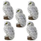 Luminaria Solar Coruja Kit 5 Uni Decoraçao Iluminaçao Led Rua Quintal Varanda Jardim Enfeite Escutura Aves
