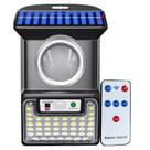 Luminaria Solar Led Controle 4 modos Balizador Sensor de proximidade Alta Potencia Spot Refletor Jardins Garagem Estacionamento Luz Externas Areas Pa