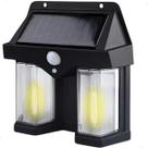 Luminária Solar Led Sensor Jardim Prova D'água Preto Parede