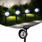 Luminária Solar Luz LEDs Branco Área Externa Jardim Kit 4pçs