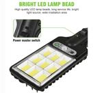 Luminária Solar Parede 108 COB Carregar LED Luz Branco frio Prova DÁgua Sensor Presença 3 funções
