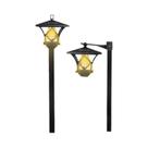 Luminária Solar Retrô Para Jardim, Poste De Luz LED Externo Com Sensor Automático, Coluna Decorativa Luminária Solar Retrô Para Jardim, Poste De Luz LED Externo Com Sensor Automático, Coluna Decorativa
