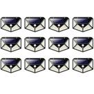 Luminaria Solar Spot Kit 12 Uni Balizador 100Led Branco Quente 3 Funçoes Lampada Iluminaçao Casa Garagem Quintal Jardim